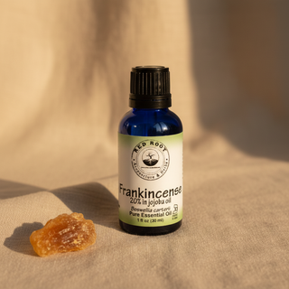 Frankincense Essential Oil - Linen Background