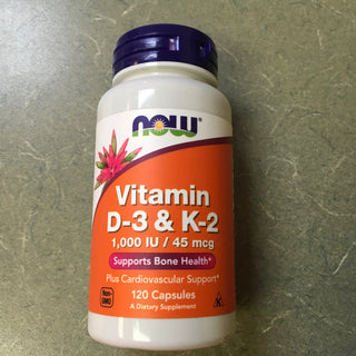 Vitamin D3 & K2 1000 IU/ 45mcg (120 capsules)
