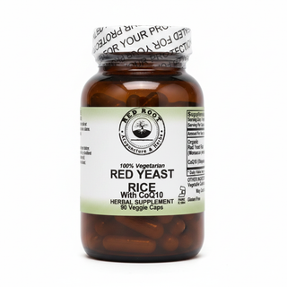 Red Rice Yeast Capsules - Clean White Background